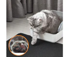 Cat Litter Mat Cat Litter Trapping Mat, Honeycomb Double Layer Design, Urine and Water Proof Material, Scatter Control, Special Side Handles Design Easier