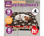 [8PK] Pet Basic Original Pet Blanket, Assorted Colours, Paw Print Fleece, 100% Polyester, Keep Your Pet Warm And Cozy, Perfect Comfort And Snug Blanket For