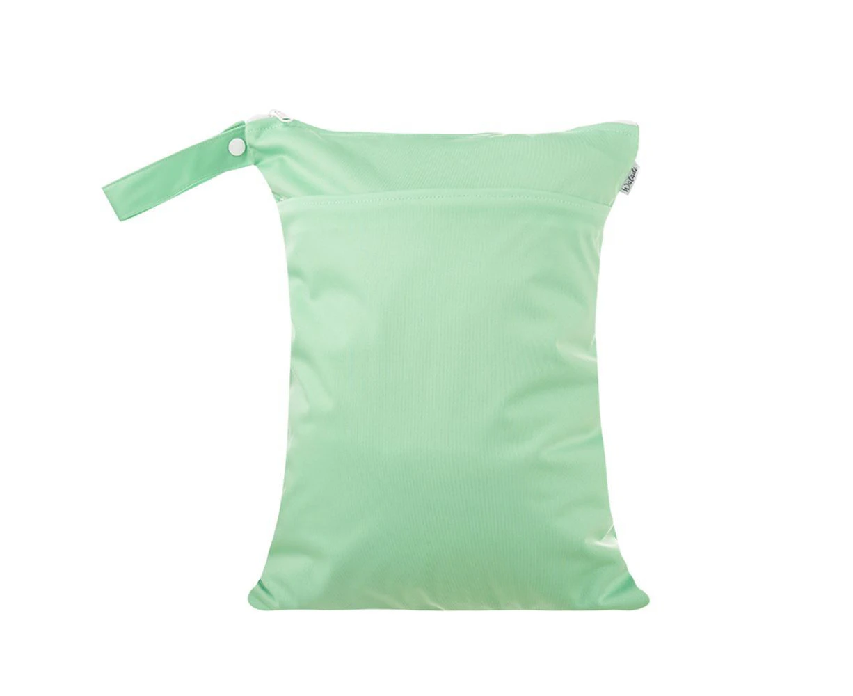 Waterproof Double Zip Wet Bag Plain Mint Green 30x40cm - Medium