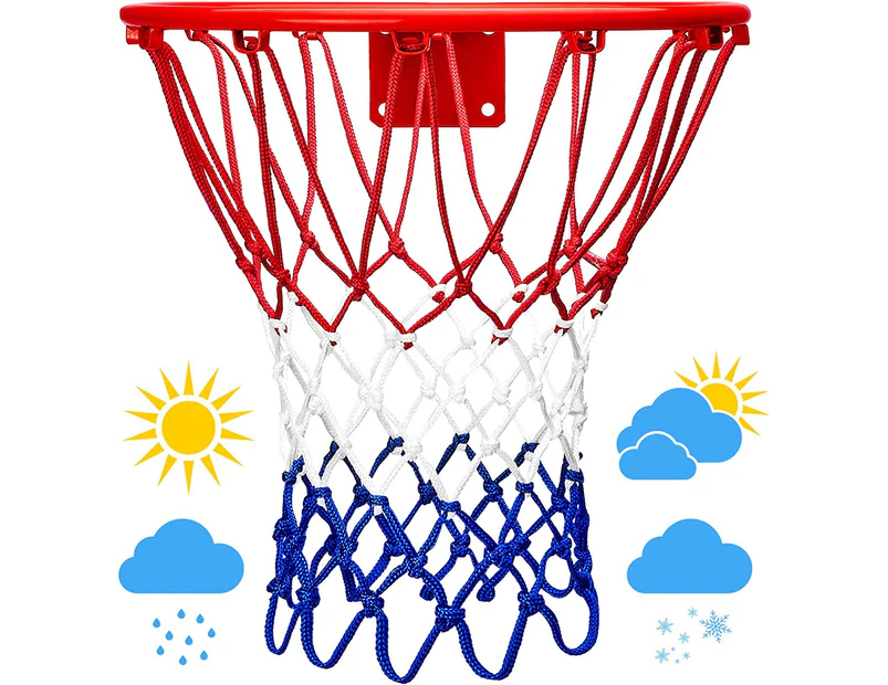 Upgraded Thick Heavy Duty 21" Standard Basketball Net, All Weather Thick Net Rain And Sun Protection