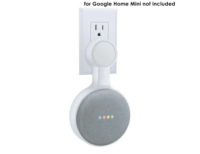 Centaurus Outlet Wall Mount Bracket Holder Accessory for Google Home Mini Smart Speaker-White