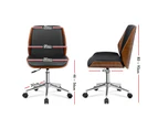 ALFORDSON Wooden Office Chair Computer Chairs Home Seat PU Leather Black