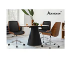 ALFORDSON Wooden Office Chair Computer Chairs Home Seat PU Leather Black