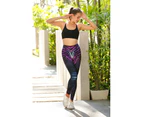 Women Tummy Control Graphic 3D Print Leggings Fitness Yoga Pants Push Up colourful Gym Slim lga52505 Skinny Trousers - Multi