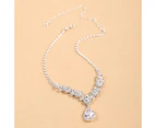 1 Set Neck Pendant Fine Workmanship Wide Application Alloy Sparkling Beautiful Drop Earrings Necklace Jewelry Supplies Silver