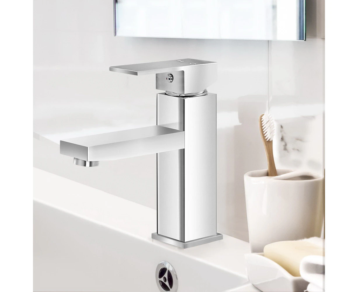 Cefito Bathroom Basin Mixer Tap Square Faucet Vanity Laundry Chrome