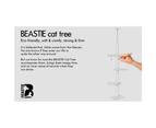 BEASTIE Cat Tree Floor to Ceiling 230-286cm Grey