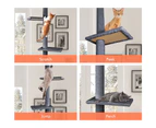 BEASTIE Cat Tree Floor to Ceiling 230-286cm Grey