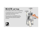 BEASTIE Cat Tree Scratching Post 161cm Light Grey