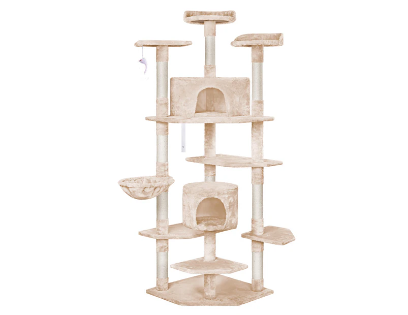 BEASTIE Cat Tree Scratching Post 203cm Beige