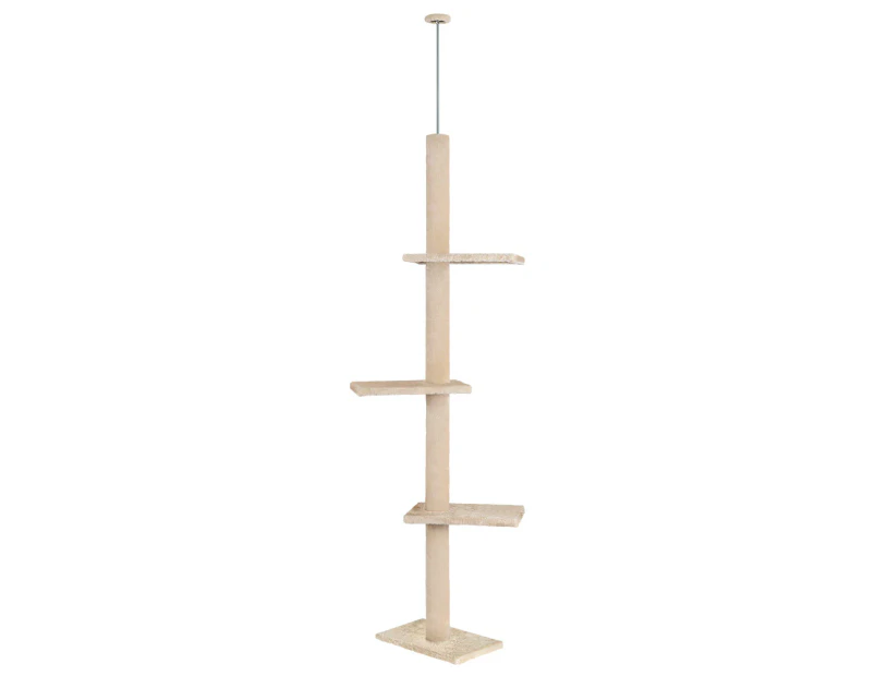 BEASTIE Cat Tree Floor to Ceiling 230-286cm Beige