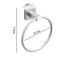 Towel Ring for Bathroom 1 Pack,,Square Bottom Brushed Towel Ring
