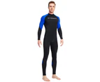 Diving Surfing Wetsuit for Men Keep Warm Swimwear Diving Suit Nylon Wetsuit Snorkeling Bodysuits Blue