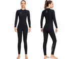 Front Zipper Full Wetsuit for Women 3mm Neoprene Diving Suits Swimwear Long Sleeve Jumpsuit for Scuba Snorkeling Surfing Swimming Water Sports