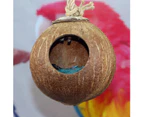Natural Coconut Shell Parrot Bird Pet Nest Hanging Summer Bed Cage Decoration-B