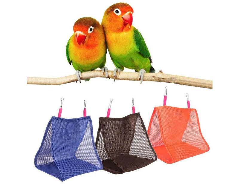 Summer Soft Mesh Bird Parrot Hammock Breathable Cage Hanging Bed Pet Supplies-Orange S