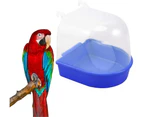 Caged Bird Bath Multi Cage Bird Bath Covered For Small Brids Canary Budgies Parrot-Blue