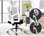 ALFORDSON Mesh Office Chair Gaming Executive Fabric Seat Racing Footrest Recline White