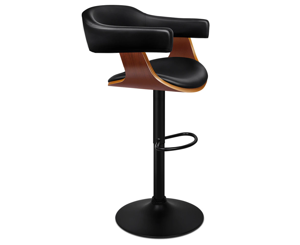 ALFORDSON Set of 1 Joan Ergonomic Armrest Bar Stool (All Black)