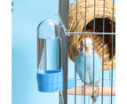 Bird Water Feeder Large Capacity Splash Proof Transparent Container Pet Parrot Hanging Food Dispenser Bird Supplies  Blue