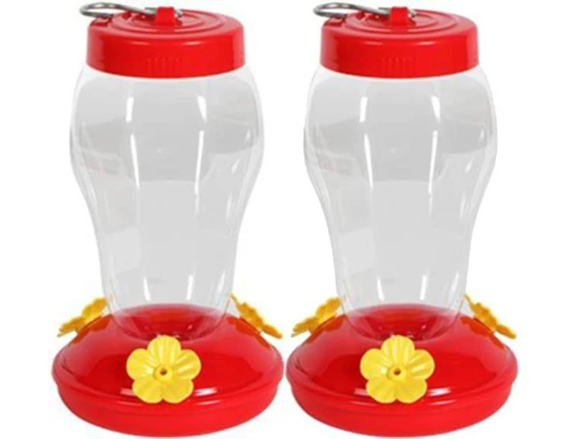 Hanging Hummingbird Feeders(pack of 2)$Hanging Hummingbird Feeder - 2 Pack, Clear, Red$Hanging Hummingbird Feeders use for Water & Nectar - 2 Pack