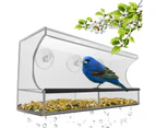 Window bird feeder bird feeder with removable tray, drainage holes and suction cups