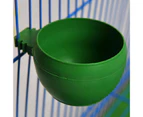Bird Bowl Round Innoxious Plastic Practical Bird Feeder for Parrot-Green L