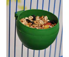 Bird Bowl Round Innoxious Plastic Practical Bird Feeder for Parrot-Green S
