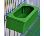 Bird Feeding Bowl Food Water Plastic Square Cup Holder Parrot Pigeon Cage Feeder-M