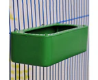 Bird Feeding Bowl Food Water Plastic Square Cup Holder Parrot Pigeon Cage Feeder-M