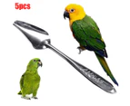 5Pcs Pet Bird Parrot Stainless Steel Feeding Spoon Milk Powder Feeder Supplies-Silver 5pcs