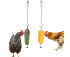 2Pcs Removable Hanging Pet Bird Chicken Feeder Food Dispenser Container Tool-2pcs