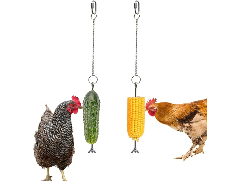 2Pcs Removable Hanging Pet Bird Chicken Feeder Food Dispenser Container Tool-2pcs