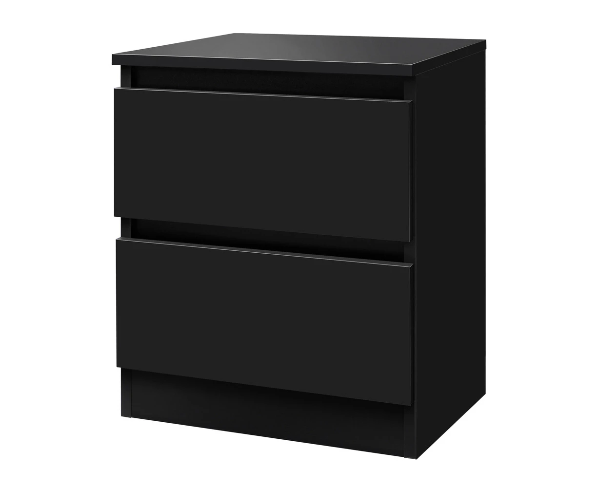 ALFORDSON Bedside Table 2 Drawers Black