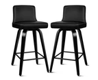 ALFORDSON Set of 2 Bailey Mid-back Bar Stools (All Black)