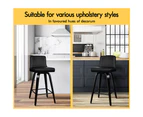 ALFORDSON Set of 2 Bailey Mid-back Bar Stools (All Black)