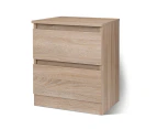 ALFORDSON Bedside Table 2 Drawers Wood