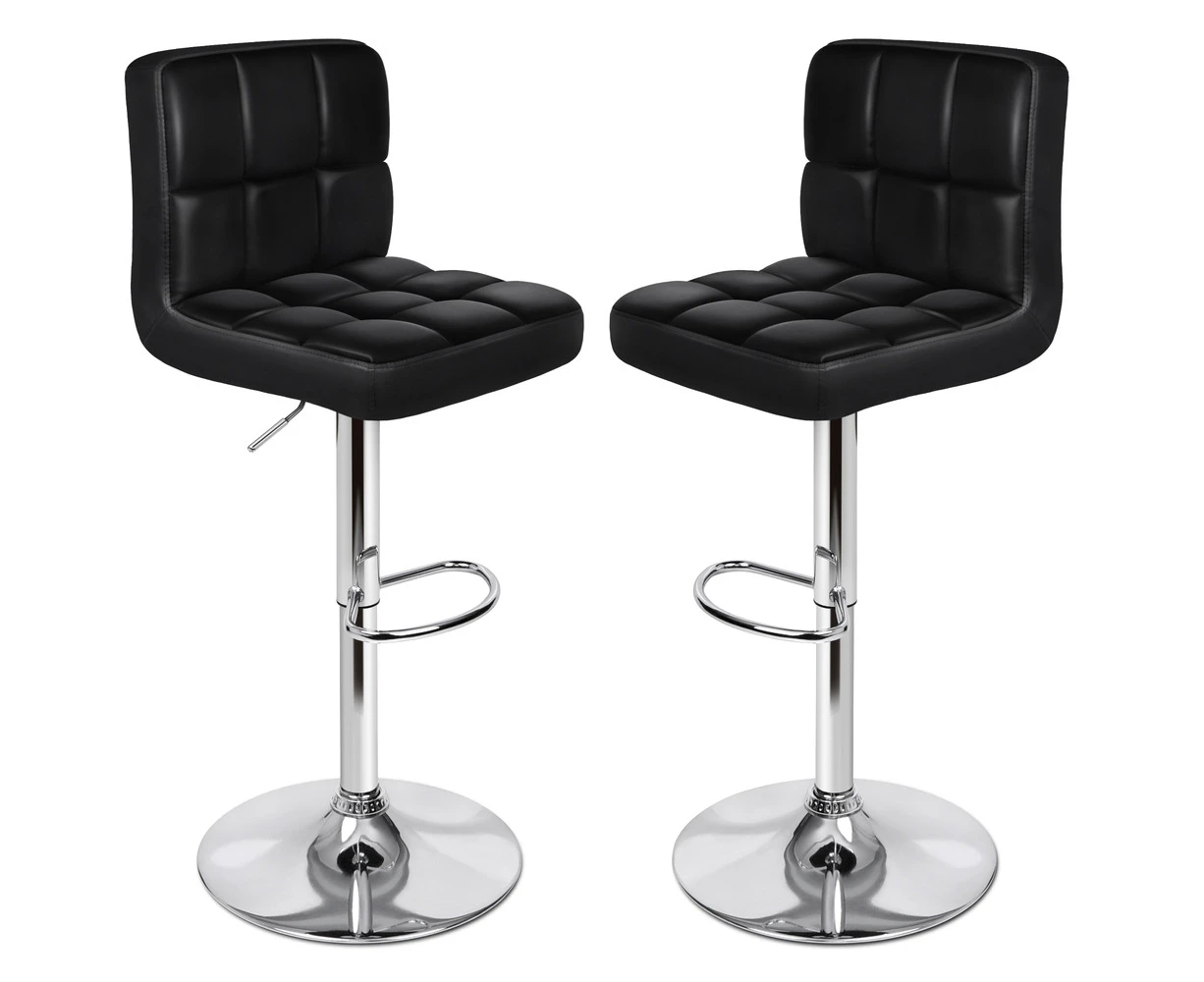 ALFORDSON Set of 2 Ralph L Shape Bar Stools (Black)