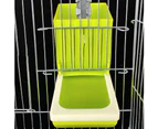 Bird Parrot Feeder Serving Tray Hanging Cage Outdoor Food Holder Dispenser-Green