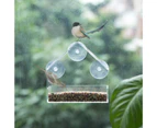 Acrylic Transparent Bird Feeder Suction Cup Mounted Birdhouse Food Feeding Tool-Transparent