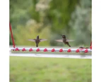 Red Long Tube Bird Hummingbird Food Hanging Feeder for Yard-Transparent 60cm