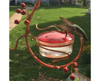 Hummingbird Feeder Red Berries Decor Hanging Metal Detachable Pet Bird Water Drinker for Parrot Style 2
