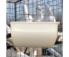 Bird Feeder High Hardness Large Capacity Plastic Bird Food Container Parrot Feeding Tools for Garden-White