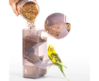 Parrot Feeder Large Capacity Splash-proof Anti-spill Bird Trough Pet Food Dispenser Bird Supplies-Light Grey