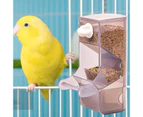 Parrot Feeder Large Capacity Splash-proof Anti-spill Bird Trough Pet Food Dispenser Bird Supplies-Light Grey