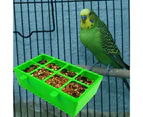 Parrot Feeder 8 Compartments Splash-proof Food Bowl Pet Bird Hanging Feeding Container Cage Accessories-Green