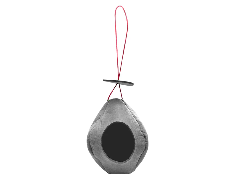 Felt Cloth Bird Feeder Attractive Rounded Roof Design Decorative Soft Touch Tree Hanging Feeder for Garden-Grey