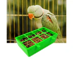 Parrot Feeder 8 Compartments Splash-proof Food Bowl Pet Bird Hanging Feeding Container Cage Accessories-Green