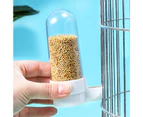 Bird Water Feeder Large Capacity Splash Proof Transparent Container Pet Parrot Hanging Food Dispenser Bird Supplies -White