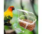 2Pcs Parrot Feeder Large Capacity Water Bowl Transparent Bird Trough Pet Food Dispenser Cage Accessories